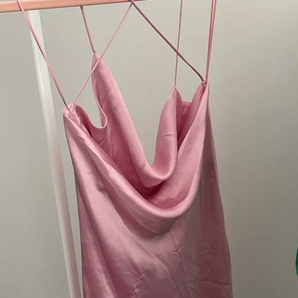Zara silk baby pink dress - Picture 2 of 3